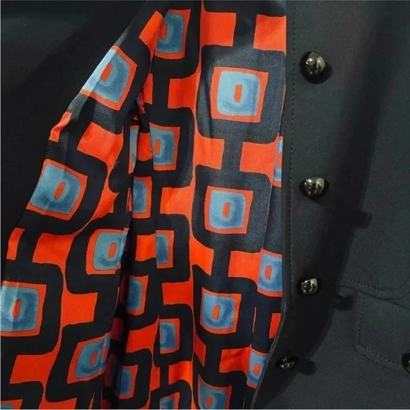 Zara Navy Blue Luxury Lapel Collar Long Sleeves Short Pocket Coat Medium NWT - Picture 9 of 9